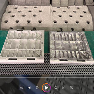 江西客户案例：铝压铸件通过式抛丸机工作视频