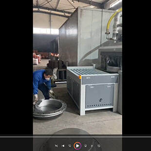 广西客户案例：不锈钢盆输送式自动喷砂机工作视频