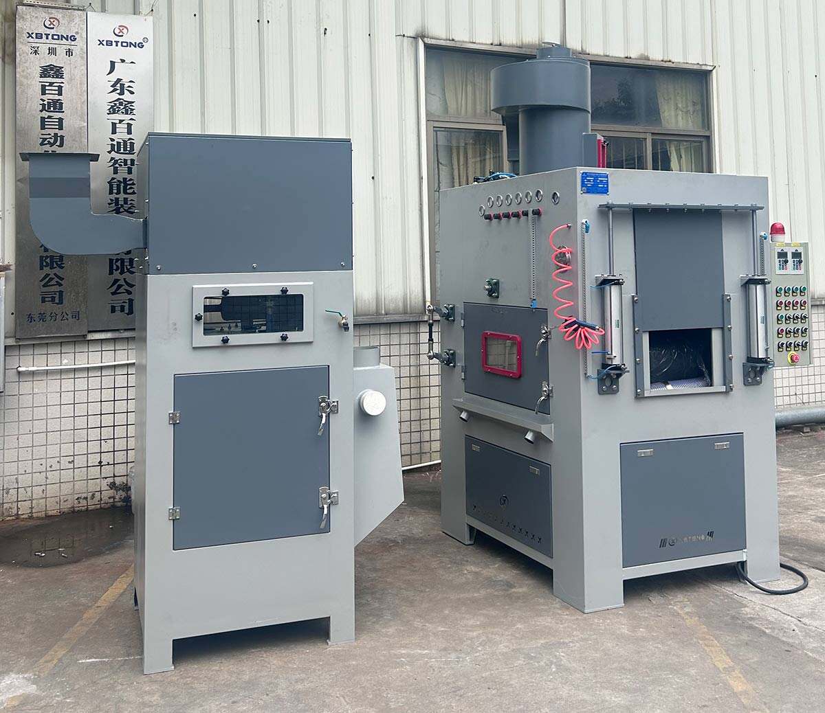 鑫百通转盘式自动喷砂机设备